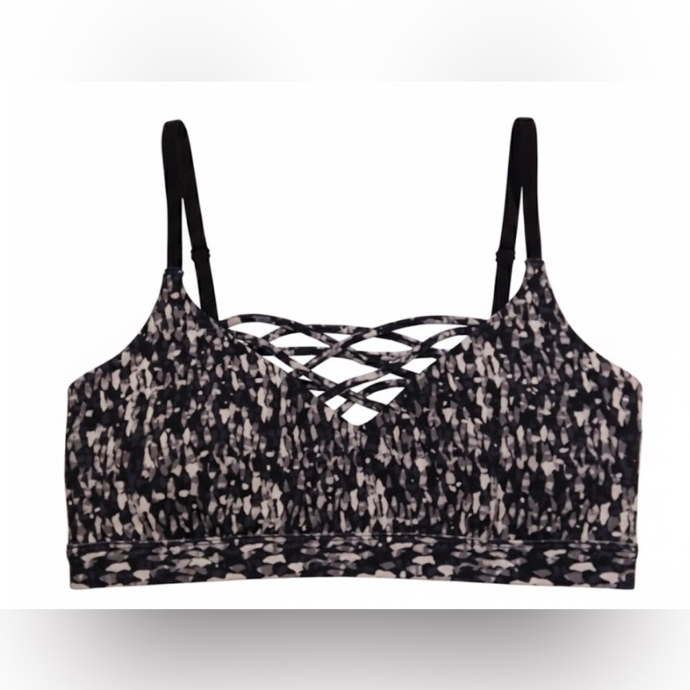 Fabletics Black and White Crisscross Bralette